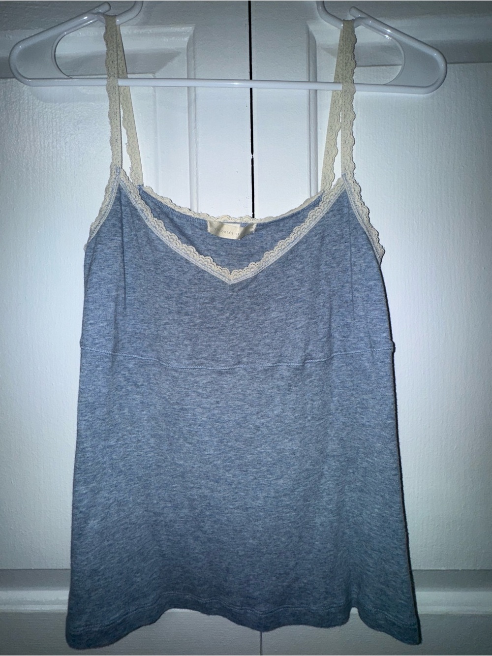VTG Victoria’s Secret Blue Lace Trim Cami Tank Top Modal Cotton Y2K Lingerie